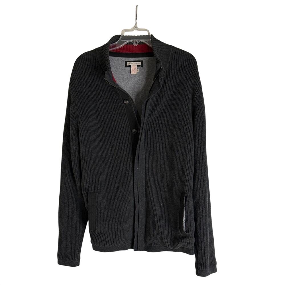 Carbon2cobalt Black Men's Cardigan Sweater. Full zip. Xl. Knit. Lined